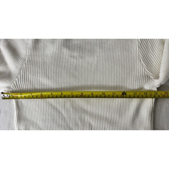 BAGATELLE COLLECTION Women's Ivory Scallop Neck Ribbed Flare Sleeve‎ Sweater XL - Picture 10 of 10